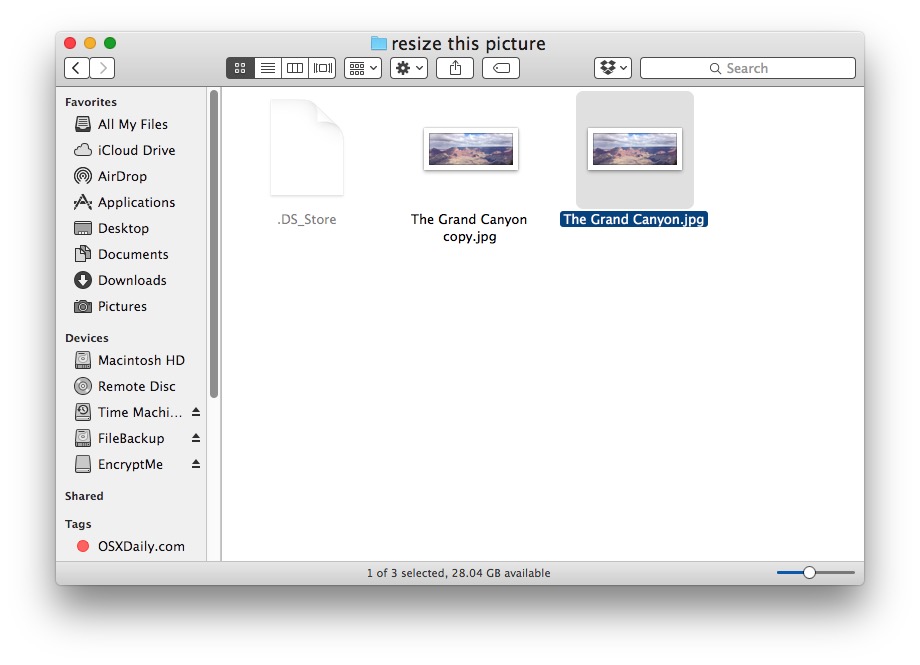 mac photos make picture smaller for email